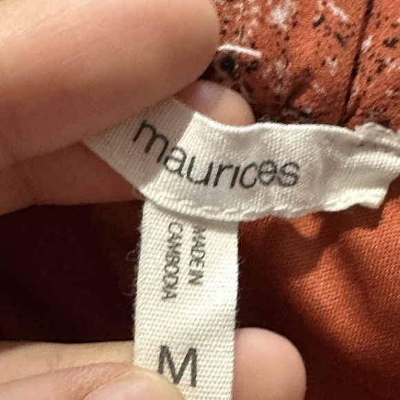 maurices medium Women’s Halter Orange Bodysuit Top Tank Shirt blouse flowy tie - Picture 6 of 9